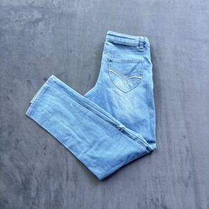 Real Love Girls Light Wash Distressed Ripped Slim Jeans Size 14 Blue Y2K VTG
